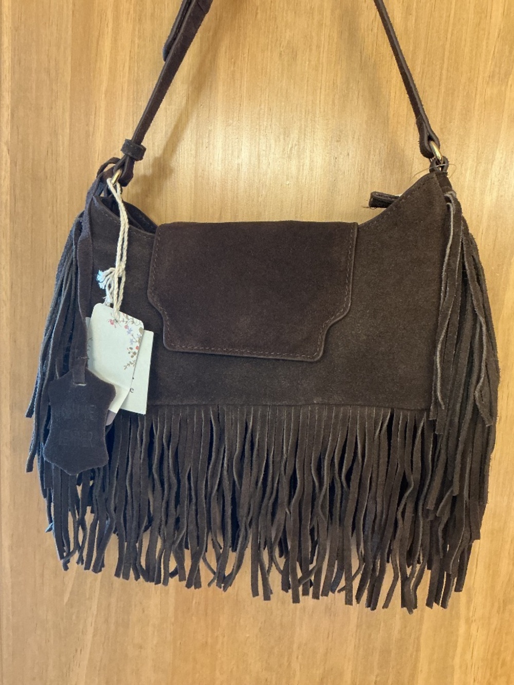 Rare Haute Hippie Suede Shoulder Bag in Dk Brown - Picture 5 of 6